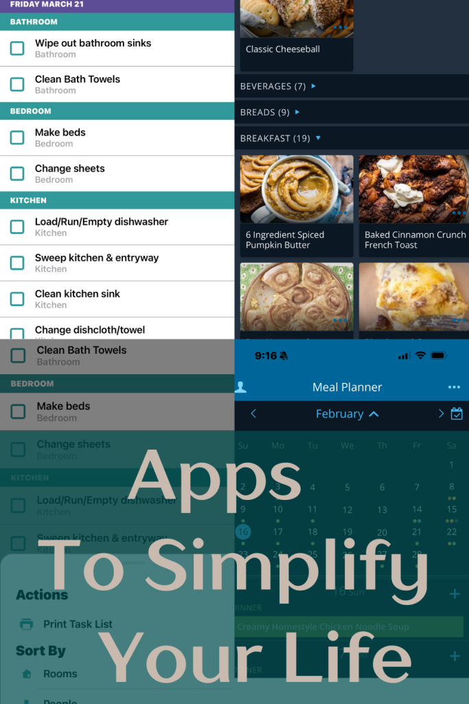 pinterest post for apps to simplify your life with clips from motivated moms and plan to eat