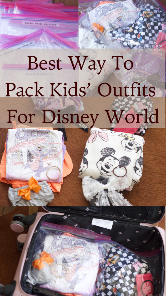 best way to pack kids' outfits for Disney World Pinterest pin