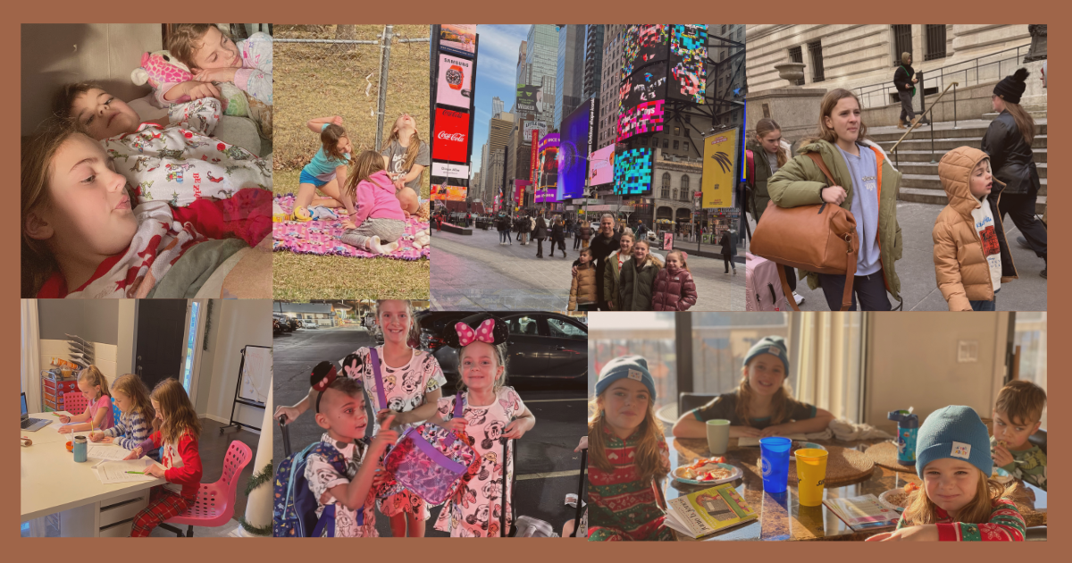 what does homeschooling actually look like pictures with kids traveling, in the school room, in the backyard